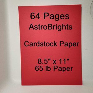 64 Pages Sheets Red Cardstock Paper AstroBrights Invitation Cards Scrapb…